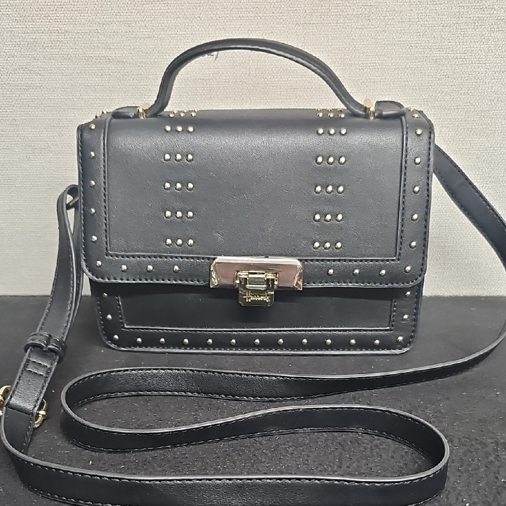 HARRODS STUDDED FAUX LEATHER CRISSBODY BFPM-02-157